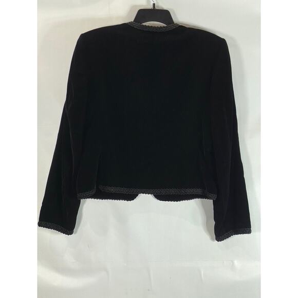 BROOKS BROTHERS Women's Black Vintage Textured Velvet Single-Button Blazer SZ 12 - Picture 2 of 11